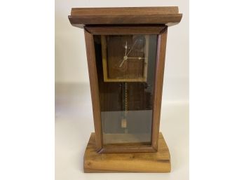 Craftsman Styled Mantle Clock With Intricate Inlay