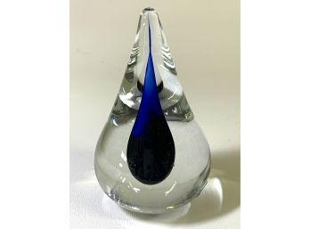 Orrefors  Crystal From Sweden Teardrop Paperweight