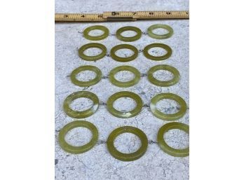 15 Bakelite Rings Hooked Together In 3s