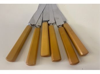 Bakelite Kitchen Knives Set Of  Six