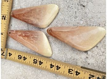 3 Salmon Swirl Bakelite Pendants