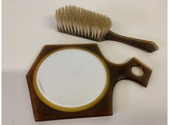 Vintage Mirror & Brush Set