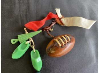 Two Vintage Pins - One A Collegiate Leather Football