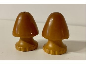 Rare Bakelite Mushroom Salt & Pepper Shakers