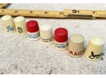 7 Vintage Advertising Thimbles