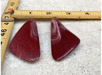 2 Dark Red Swirly Pendants 3