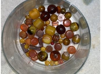 Large Straight Sided Bowl With Large Colorful Beads