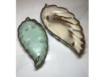 Vintage FRANKOMA POTTERY Leaf Shaped Serving Dishes