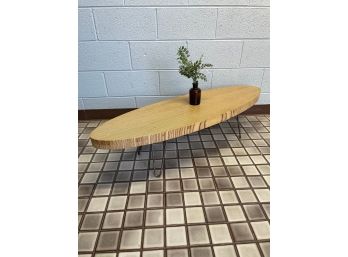 Mid Century Modern Surfboard Coffee Table  Hairpin Legs