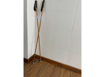 Vintage Bamboo Ski Poles, Made In Norway