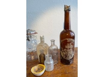 Vintage Apothecary Medicine Bottles # 4, Asst Glass Bottles