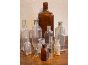 Vintage Apothecary Medicine Bottles # 4, Asst Glass Bottles