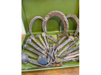 More Rusty Barn Finds: RR Spikes, Nails, Horseshoes Etc