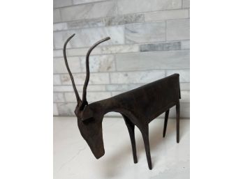 Primitive Welded Metal Deer Figurine.  Primitive Style, Simplistic And Artful