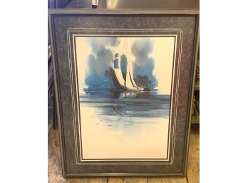 Michael Atkinson  Sailing Silhouette Signed And Numbered Sail Boat Art