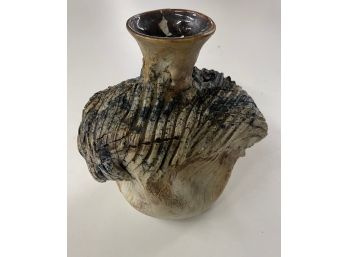 Very Old And Unique Textural Pottery Vessel