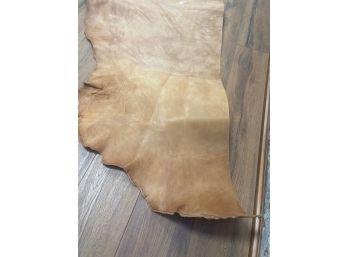 Large Amazing Thick Rawhide Leather Remnant/scrap.#2.   Medium Brown