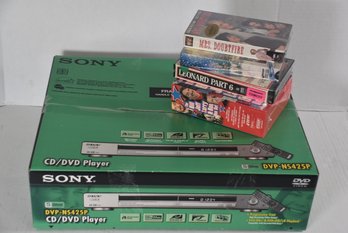 LOT 45 - NEW IN BOX, NEW OLD STOCK, SONY DVP-NS425P,  WITH VHS TAPES