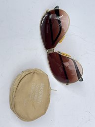 200 - MASERATI FOLD-AWAY SUNGLASSES, VINTAGE, WITH CASE, HAS SCRATCHES