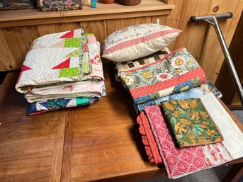 335 - VERY NICE LOT OF BLANKETS, PILLOWS, ETC.