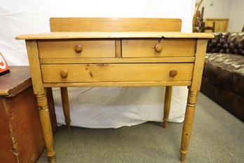 LOT 19 - ANTIQUE THREE DRAWER TABLE