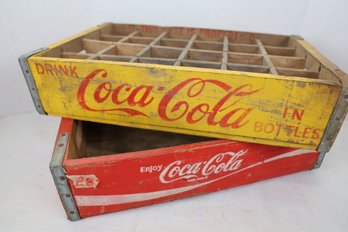 LOT 97 - RED AND YELLOW COCA-COLA CRATES