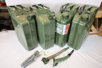 LOT 106 - FOUR VERY EXPENSIVE METAL 20L JERRY CANS