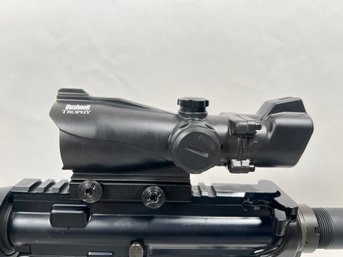 263 - BUSHNELL THROPHY MP RED DOT RED ILLUMINATION,  ACOG LOOK, WITH MOUNT, VERY NICE!!!!