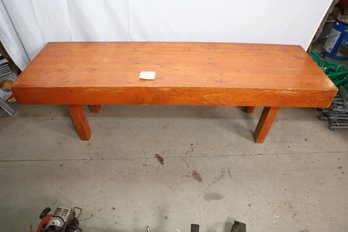 LOT 295 - VERY NICE VERY SOLID WOODEN BENCH - BRING TWO PEOPLE TO MOVE - CLOST TO DOOR!