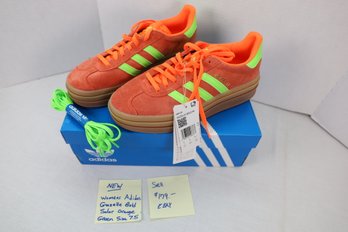 LOT 7 - NEW WOMENS ADIDAS GAZELLE BOLD SOLAR SIZE 7.5 (SELL ON EBAY FOR $179.00)