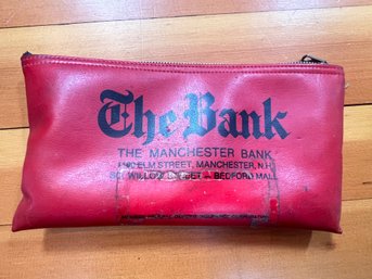 51 - VINTAGE 'THE BANK' MANCHESTER NH  MONEY BAG