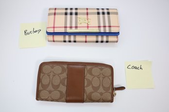 LOT 13 - BURBERRY/COUCH CLUTCH WALLETS - READ BELOW