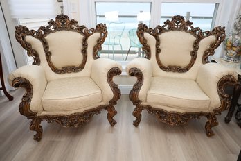 LOT 16 - TWO AMAZING ORNATE CHAIRS! SIMPLY AMAZING! MUST SEE!