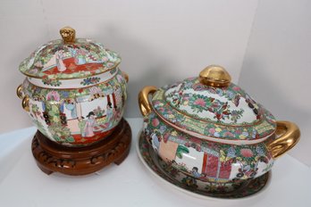 LOT 34 - ORIENTAL BOWLS AS SHOWN - VERY NICE COLORS!