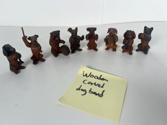 98 - MINI WOODEN CARVED DOG BAND