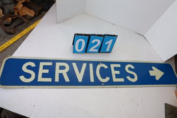 LOT 21 - METAL SERVICES SIGN - 4' LONG!
