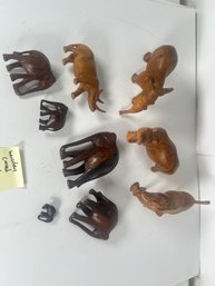 107 - WOODEN CARVED ANIMALS
