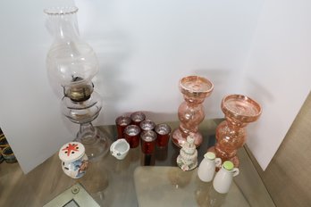 LOT 72 - CANDLE HOLDERS AND OTHER ITEMS AS SHOWN