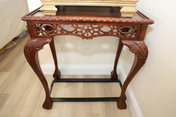 LOT 80 - ORNATE WOODEN ORIENTAL STYLE TABLE (NOTHING ON TOP INCLUDED)