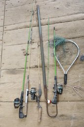 LOT 54 - FISHING POLES AND NET