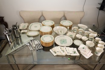 LOT 95 - MASSIVE COLLECTION OF VINTAGE LENOX HOLIDAY! AROUND 82 PCS. NOT INCLUDING THE SILVERWEAR AND NAPKINS