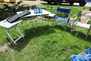 LOT 63 - CAMPING CHAIRS AND TABLES
