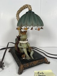 153 - EARLY, HEAVY, REWIRED LAMP , SOME COSMETIC ISSUES SEEN