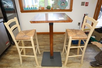 74 - HIGHTOP TABLE AND TWO CHAIRS