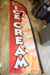 80 - TALL 'ICE CREAM' BANNER - NO ROD INCLUDED