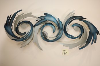 LOT 165 - METAL WAVE WALL ART/DECOR