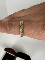 57 - 14K GOLD RING WITH MANY DIAMONDS, VERY NICE!!