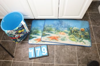 LOT 179 - OCEAN THEMED BATHROOM ITEMS SHOWN