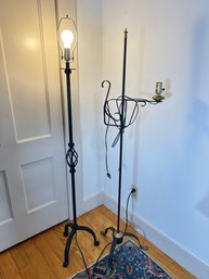 217 - TWO EARLY FLOOR LAMPS