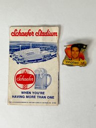 80 - EARLY PATRIOTS SCHAEFER STADIUM AND PIN